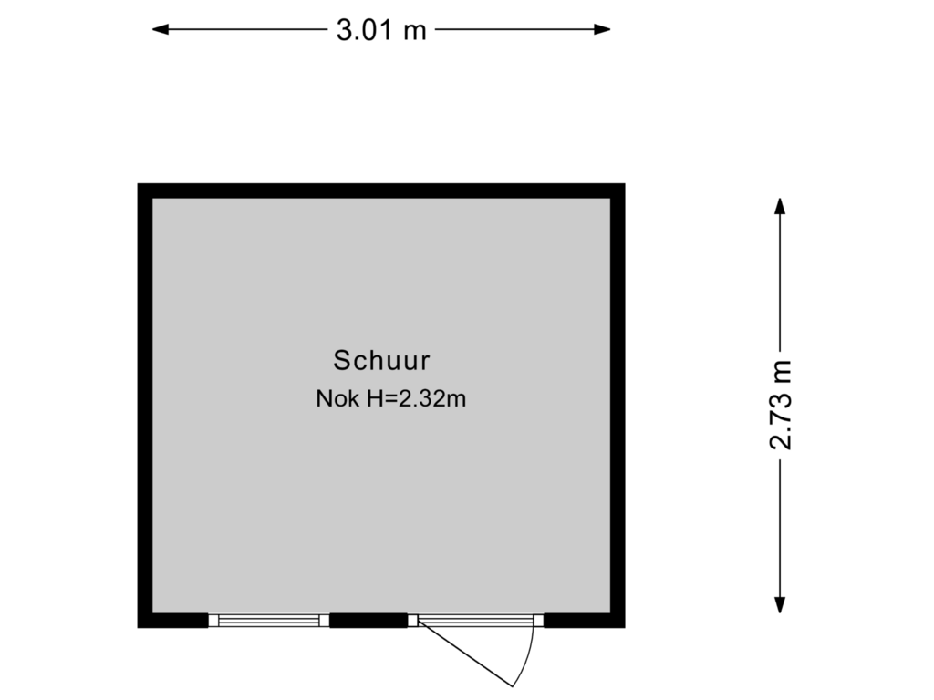 View floorplan of Schuur of Kloosterpad 12