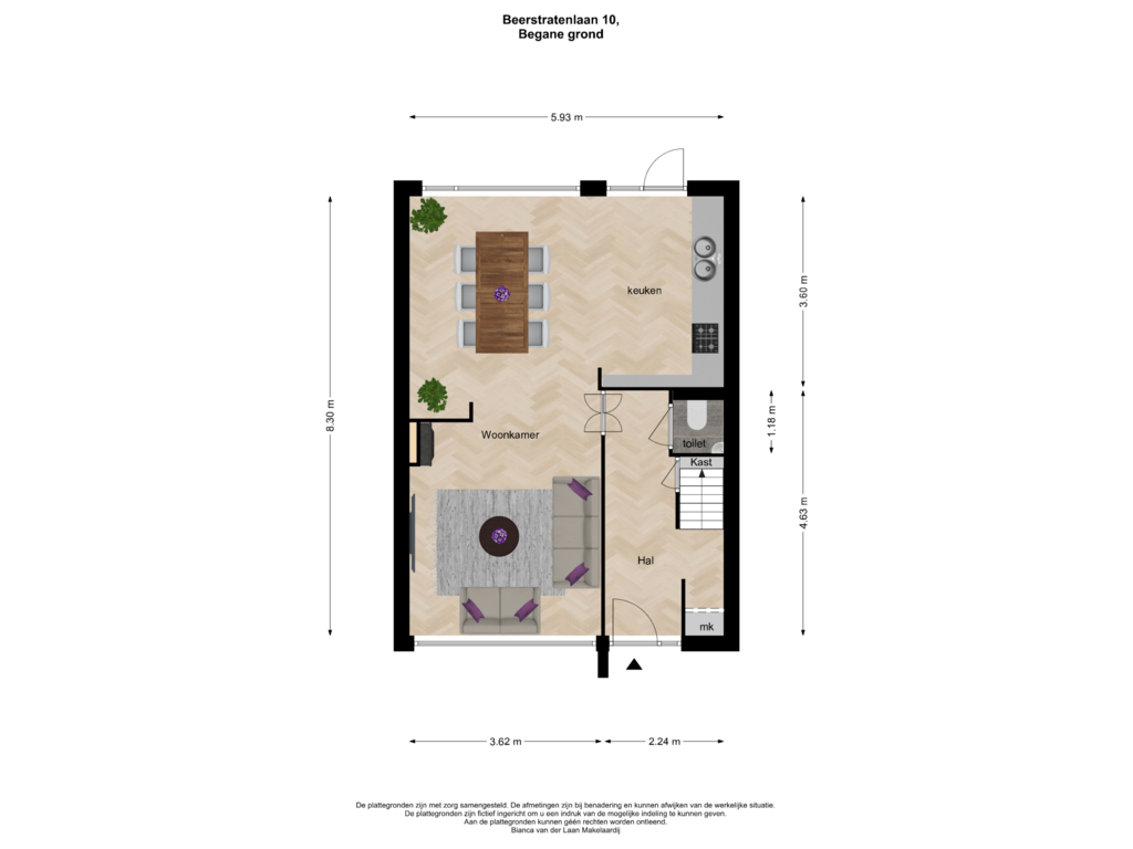 Bekijk plattegrond van Begane grond van Beerstratenlaan 10