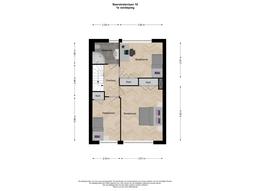 Bekijk plattegrond van 1e verdieping van Beerstratenlaan 10