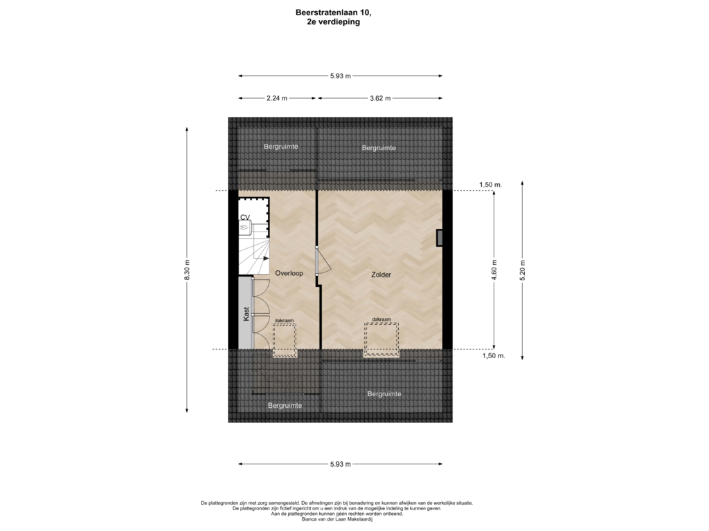 Bekijk plattegrond van 2e verdieping van Beerstratenlaan 10