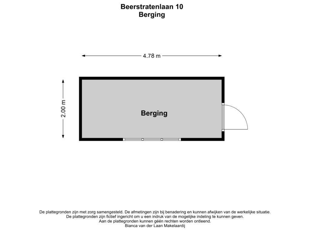 Bekijk plattegrond van Berging van Beerstratenlaan 10