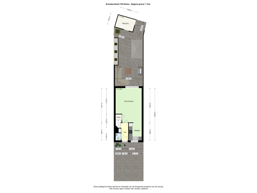 View floorplan of Begane grond + Tuin of Schuttersdreef 102