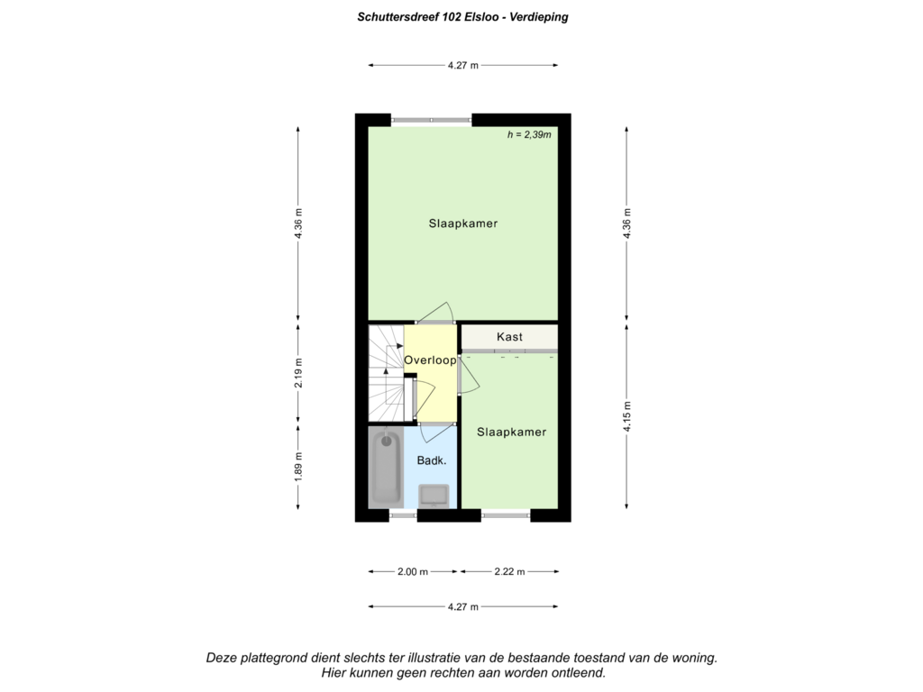 View floorplan of Verdieping of Schuttersdreef 102