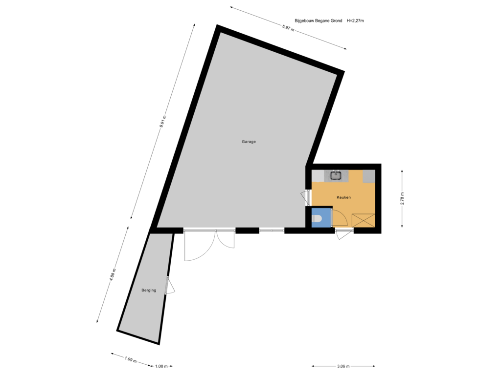 Bekijk plattegrond van Bijgebouw Begane Grond van Veenweg 140