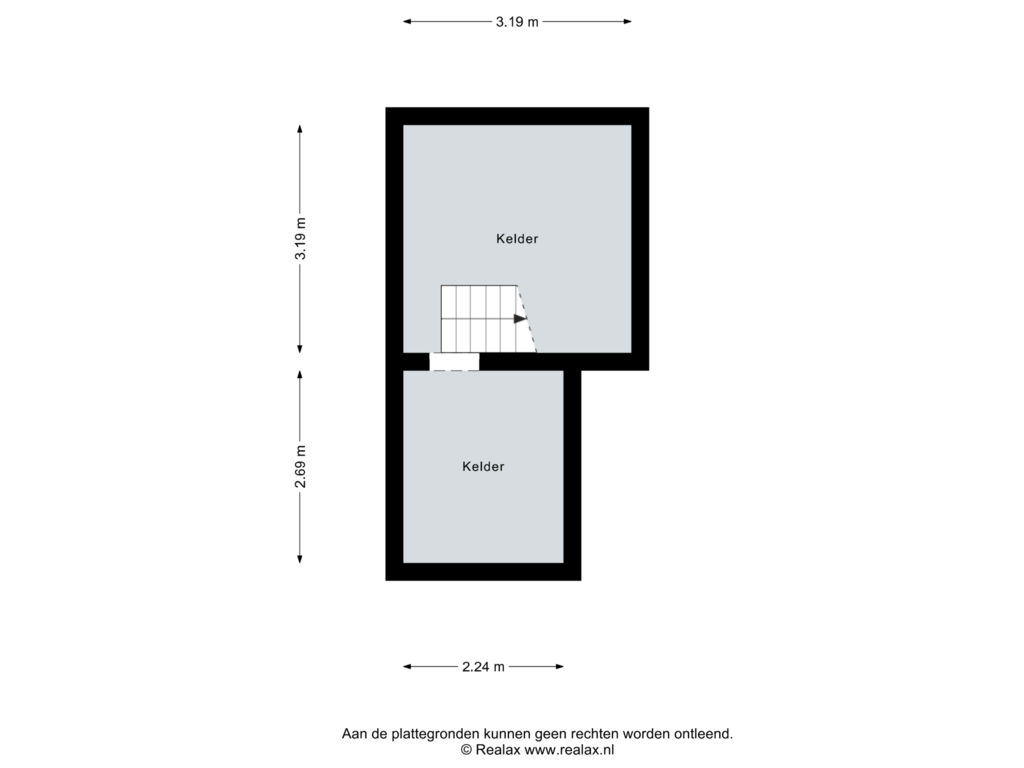 View floorplan of Kelder of Wierdensestraat 54