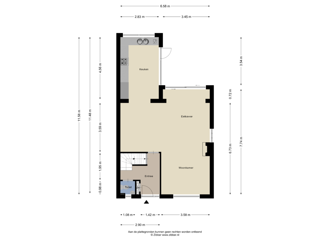 Bekijk plattegrond van Begane grond van Jonasstraat 18