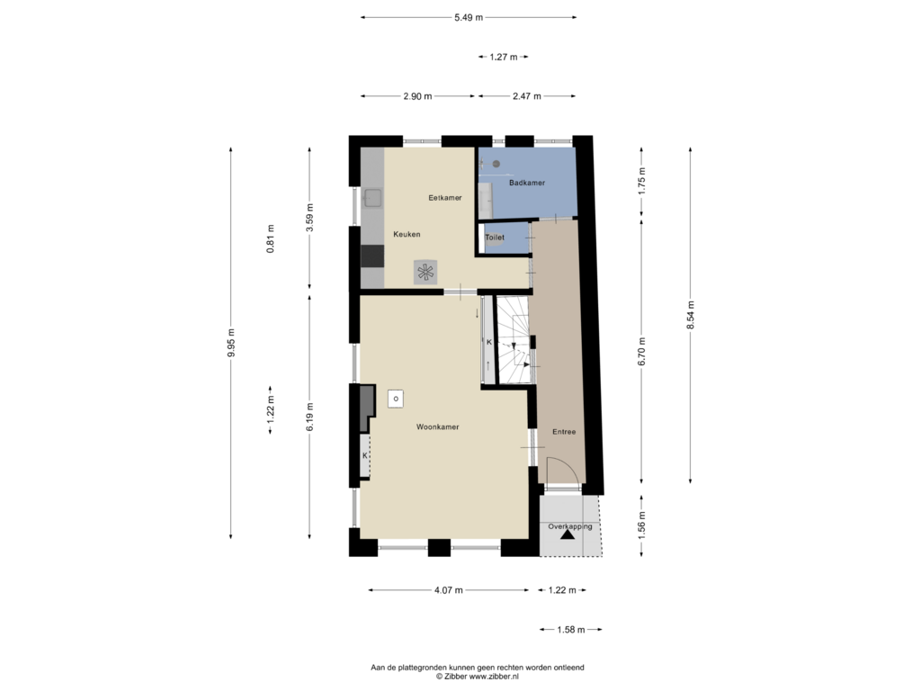 View floorplan of Begane Grond of Stationsweg 49