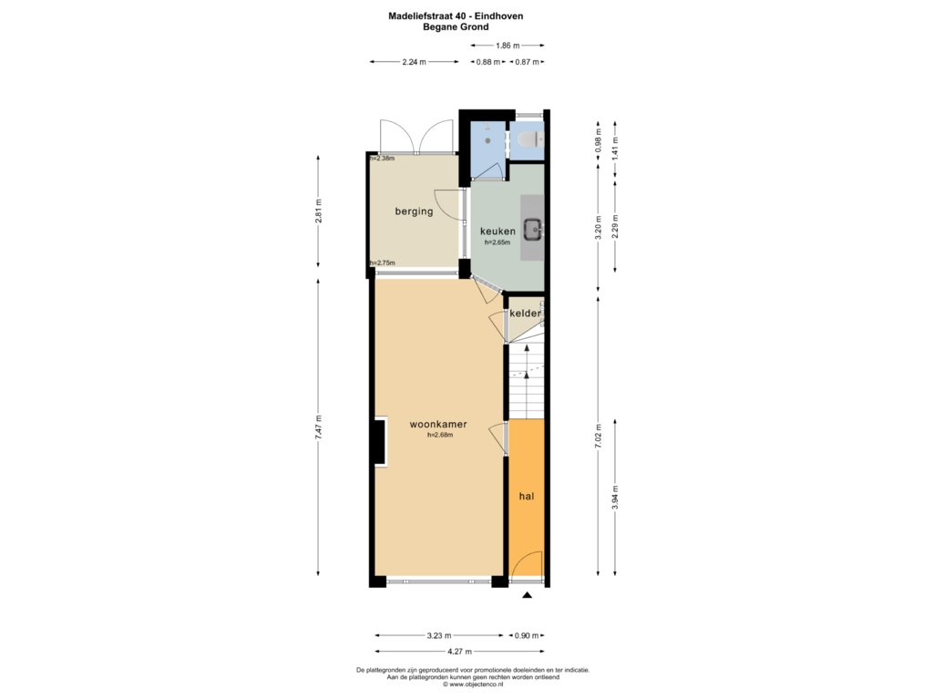 View floorplan of BEGANE GROND of Madeliefstraat 40