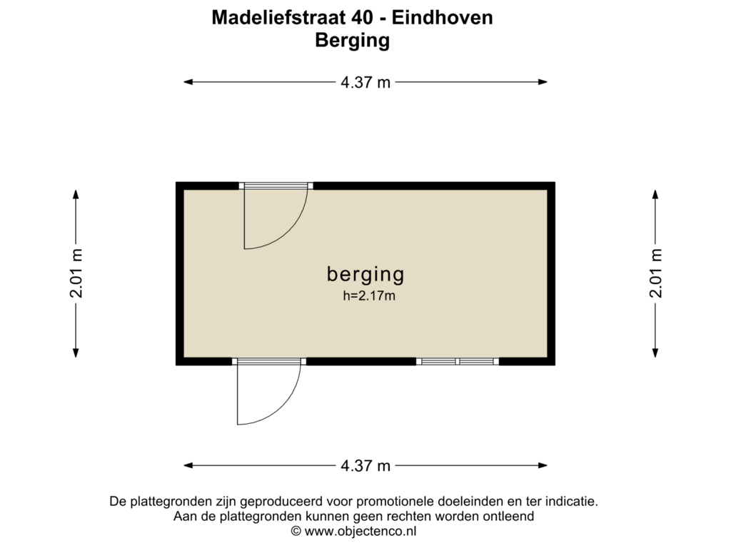 View floorplan of BERGING of Madeliefstraat 40