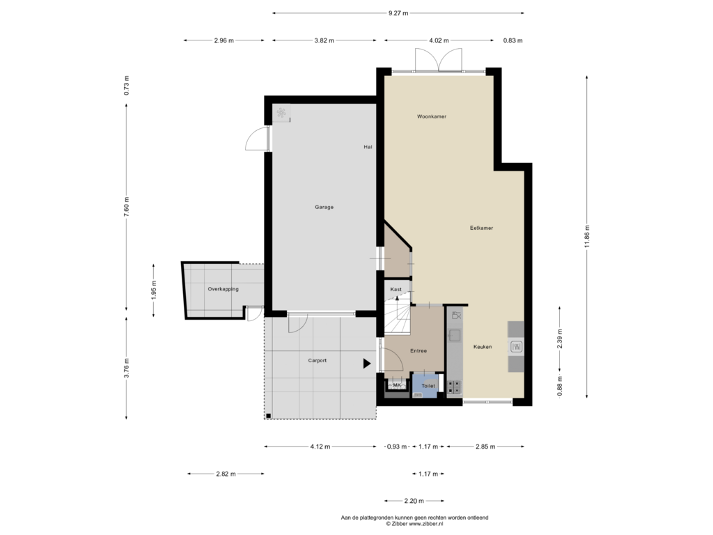 View floorplan of Begane Grond of Pinksterbloem 68