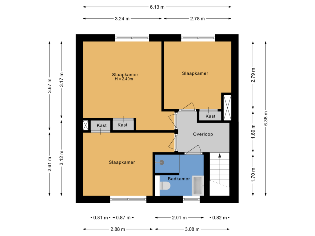 Bekijk plattegrond van Eerste verdieping  van Fisselerstraat 14