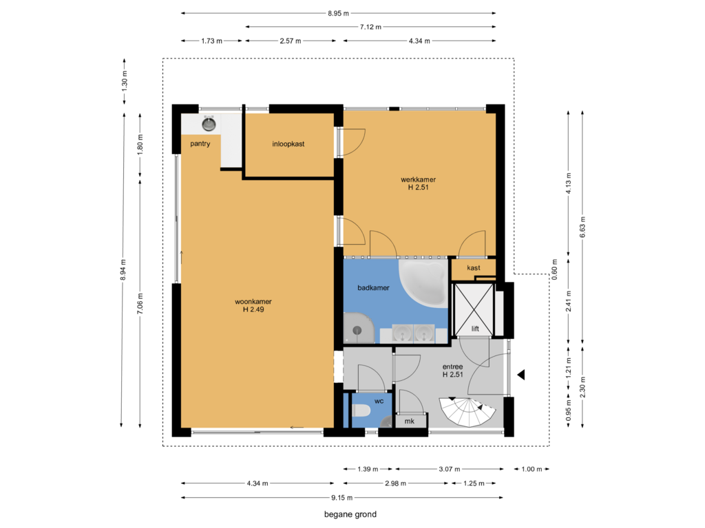 Bekijk plattegrond van begane grond van Merellaan 100