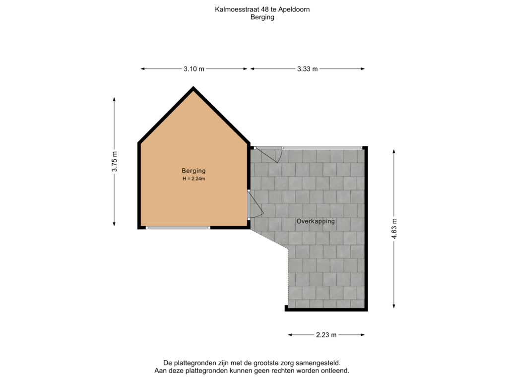 Bekijk plattegrond van Berging van Kalmoesstraat 48