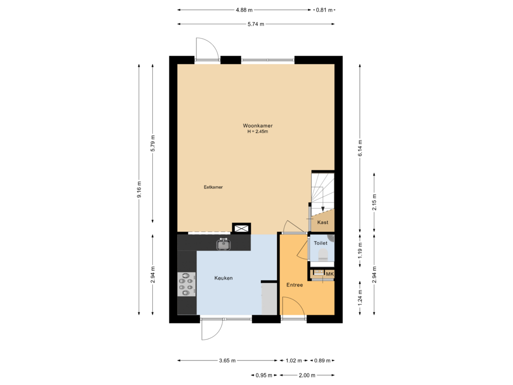 Bekijk plattegrond van Begane grond van Lastdragerstraat 43