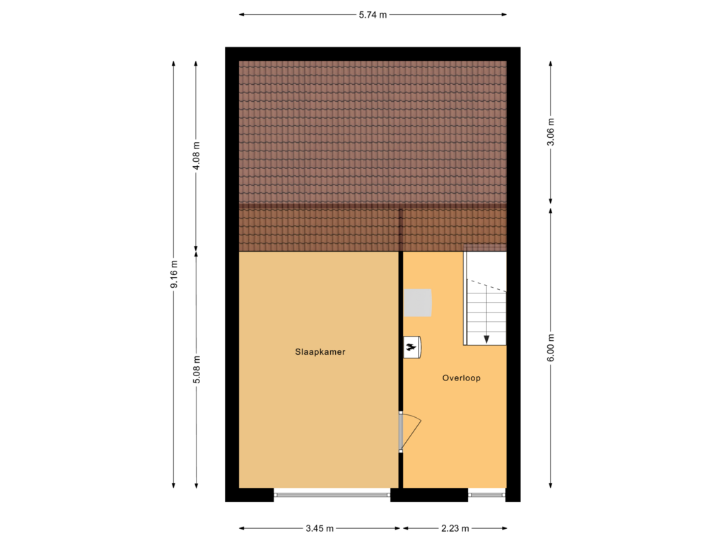 Bekijk plattegrond van Tweede verdieping van Lastdragerstraat 43