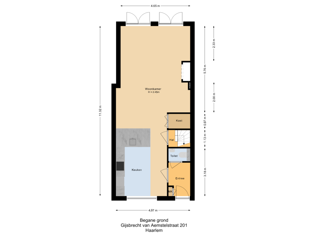 View floorplan of Begane grond of Gijsbrecht van Aemstelstraat 201