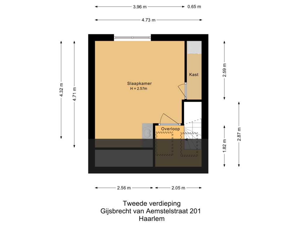 View floorplan of Tweede verdieping of Gijsbrecht van Aemstelstraat 201