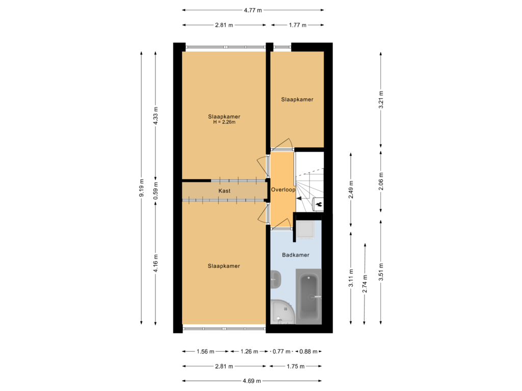 View floorplan of Eerste verdieping  of Slinge 27