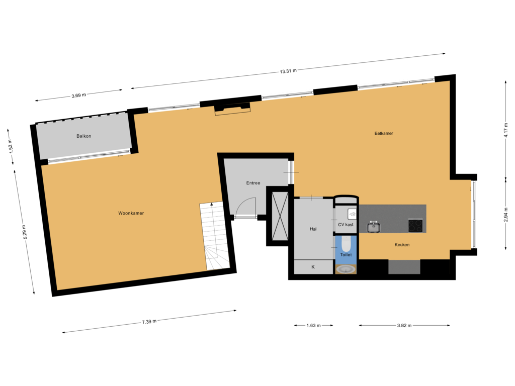 Bekijk plattegrond van Appartement van Jan van Zutphenlaan 59