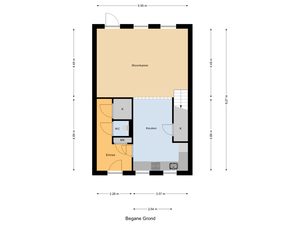 Bekijk plattegrond van Begane Grond van Poortkade 198