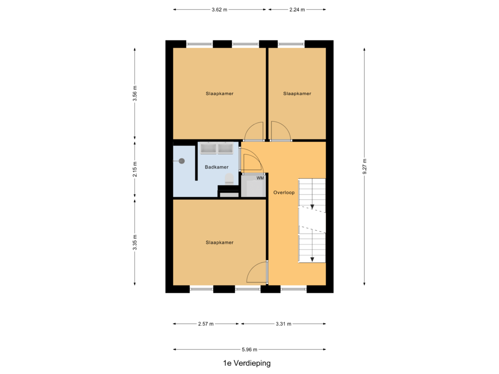 Bekijk plattegrond van 1e Verdieping van Poortkade 198