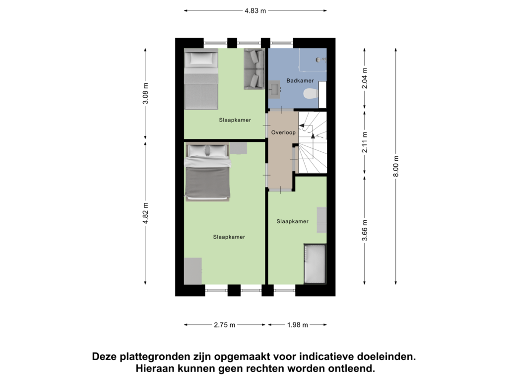 Bekijk plattegrond van Eerste verdieping van Appelhegge 56