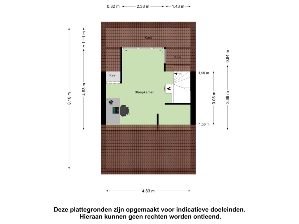 Bekijk plattegrond van Tweede verdieping van Appelhegge 56