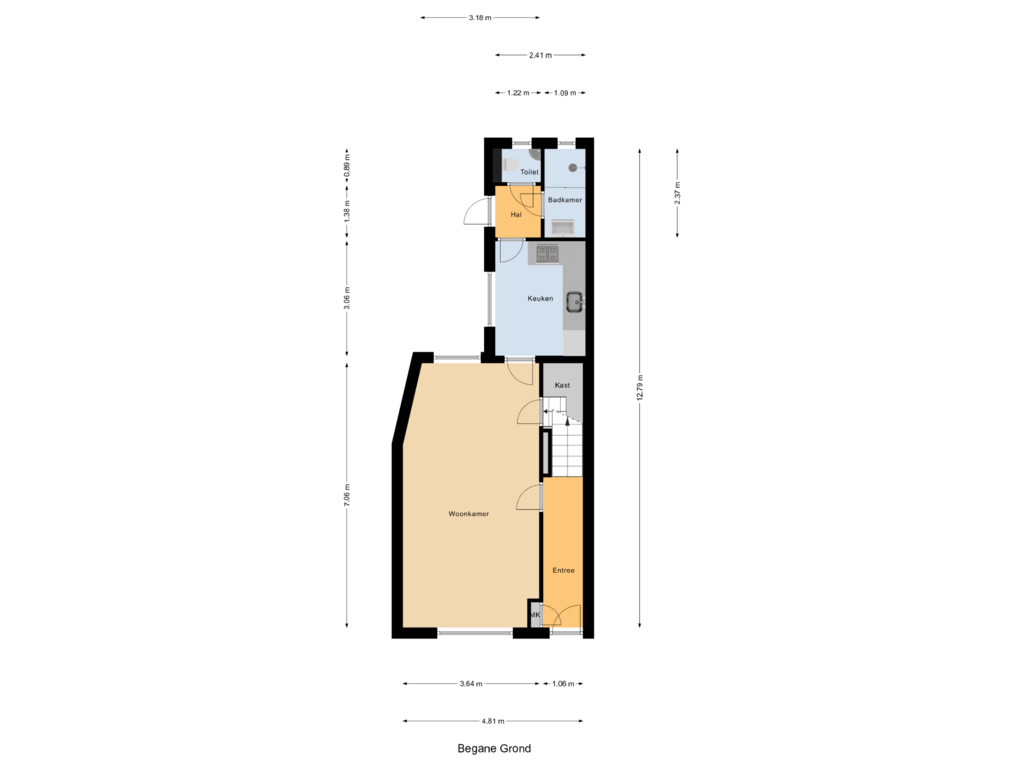 Bekijk plattegrond van Begane Grond van Leijsenhoek 113