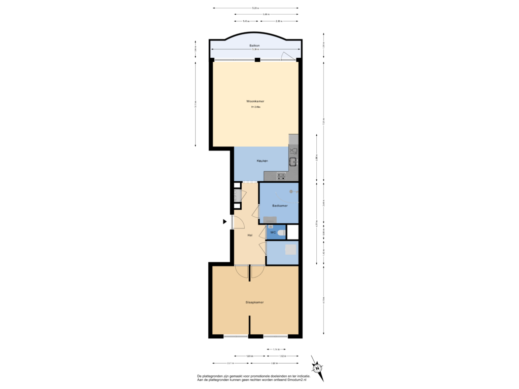 View floorplan of 2e Verdieping of Admiraliteitskade 30-B