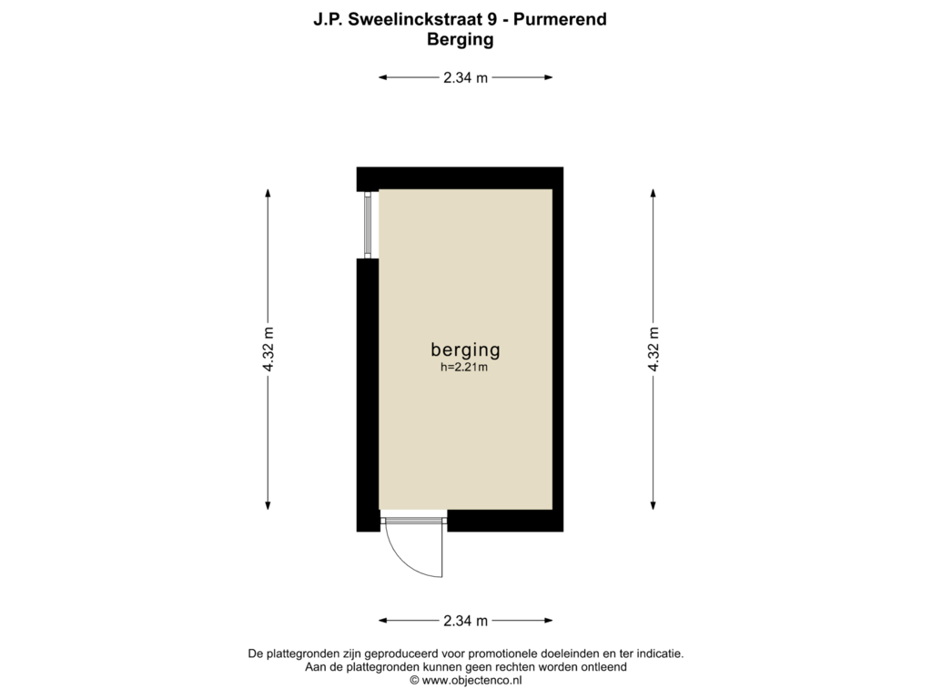 Bekijk plattegrond van BERGING van J.P. Sweelinckstraat 9