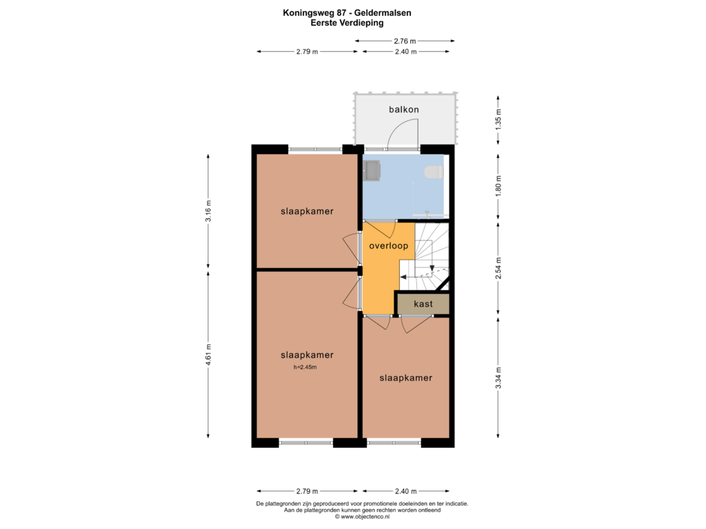 Bekijk plattegrond van EERSTE VERDIEPING van Koningsweg 87