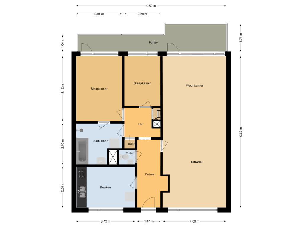 View floorplan of Appartement of Loseweg 327