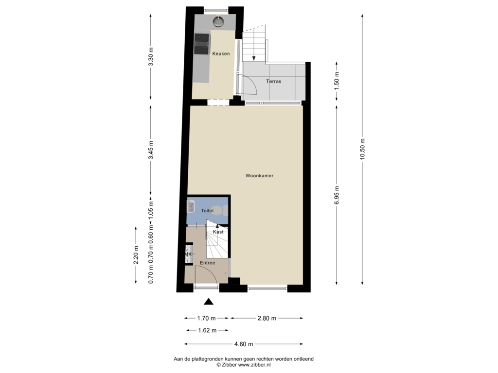 Bekijk plattegrond van Begane Grond van Onder de Boompjes 81