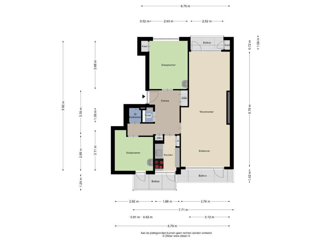 View floorplan of Appartement of H.J. van Heekplein 17