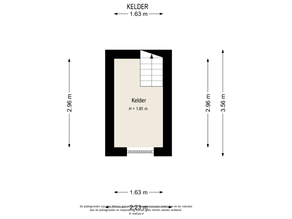 Bekijk plattegrond van Kelder van Burg. Woutersstraat 21