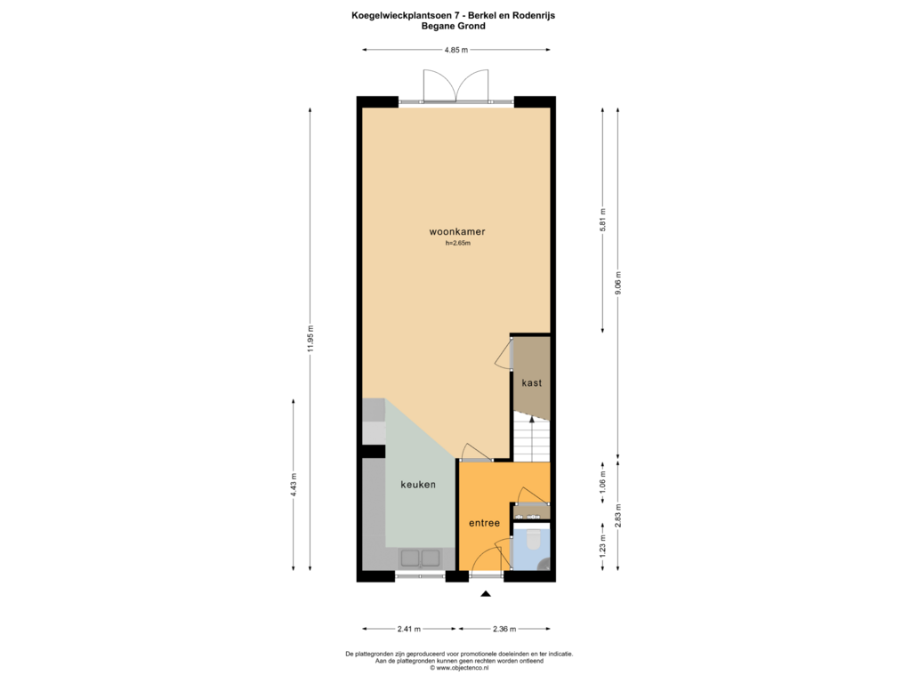 View floorplan of BEGANE GROND of Koegelwieckplantsoen 7