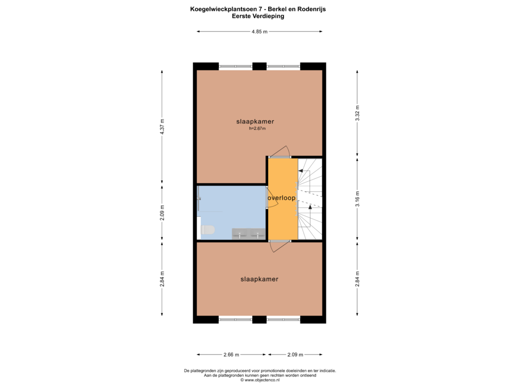 View floorplan of EERSTE VERDIEPING of Koegelwieckplantsoen 7