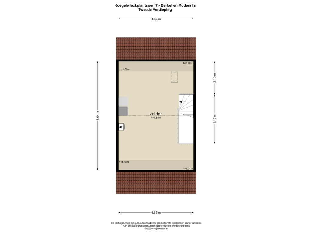 View floorplan of TWEEDE VERDIEPING of Koegelwieckplantsoen 7