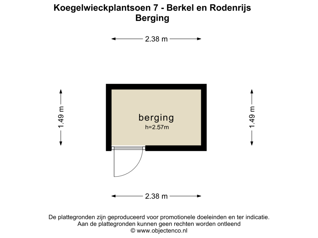 View floorplan of BERGING of Koegelwieckplantsoen 7