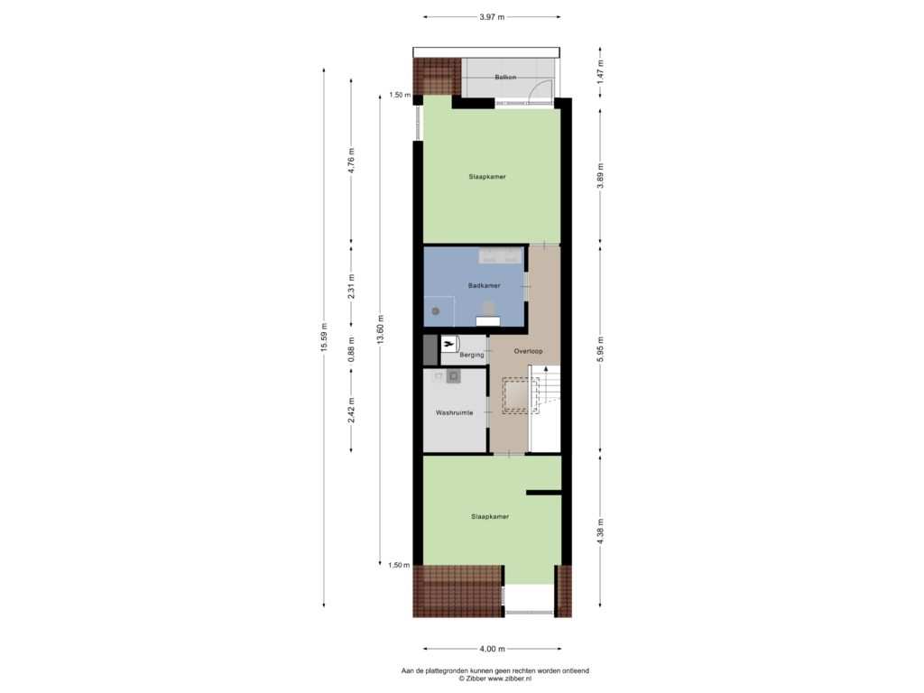 View floorplan of Tweede verdieping of Kloosterwandstraat 241