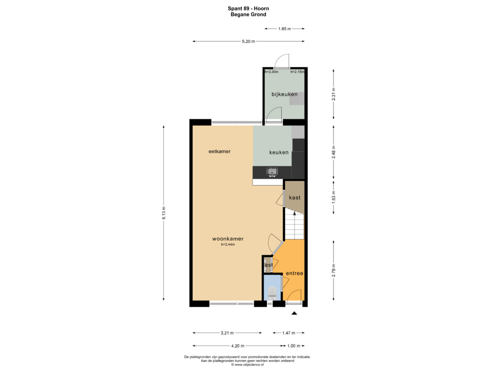 Bekijk plattegrond van BEGANE GROND van Spant 89