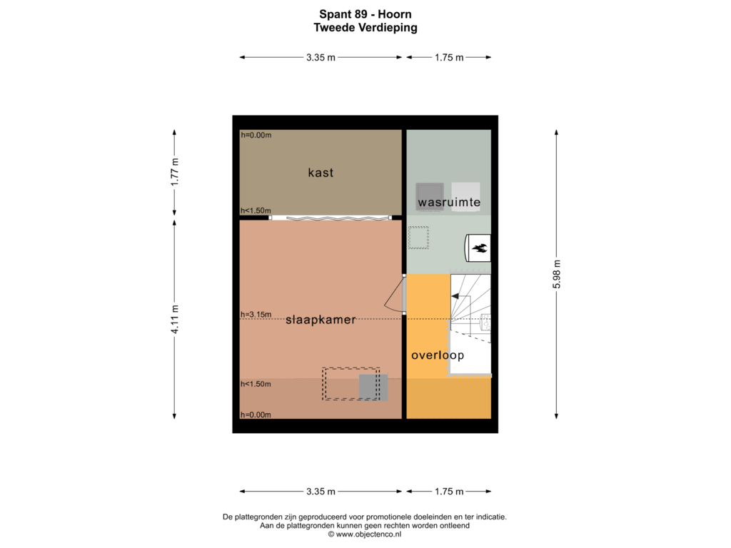 Bekijk plattegrond van TWEEDE VERDIEPING van Spant 89