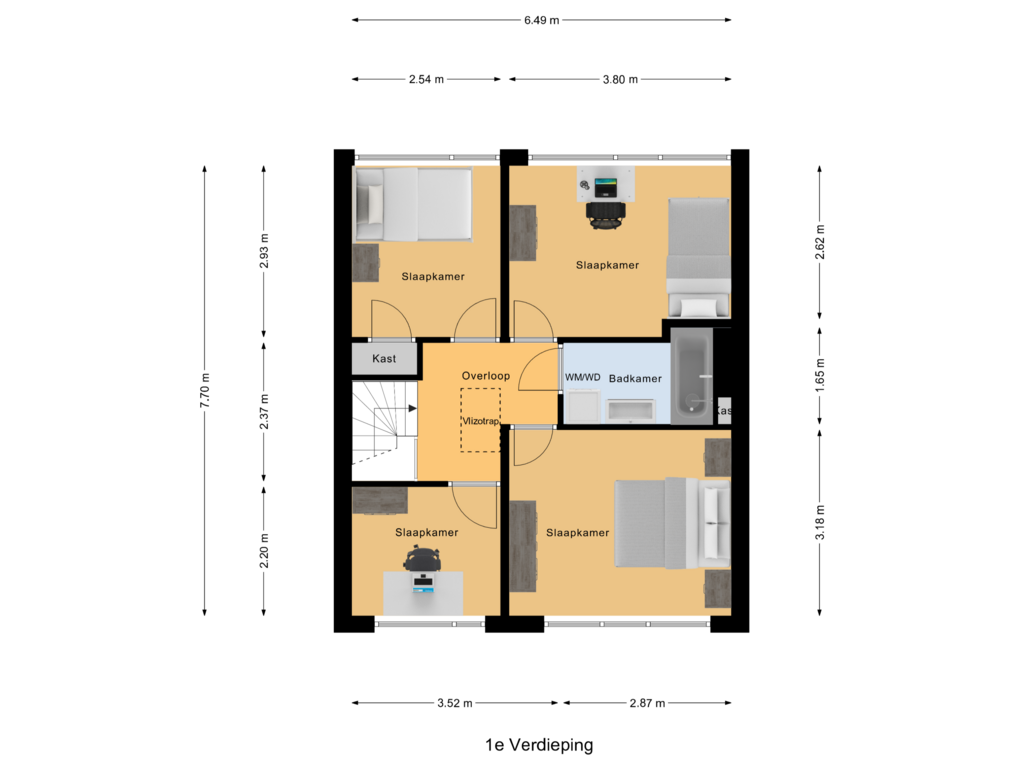 Bekijk plattegrond van 1e Verdieping van Koninkrijkstraat 6