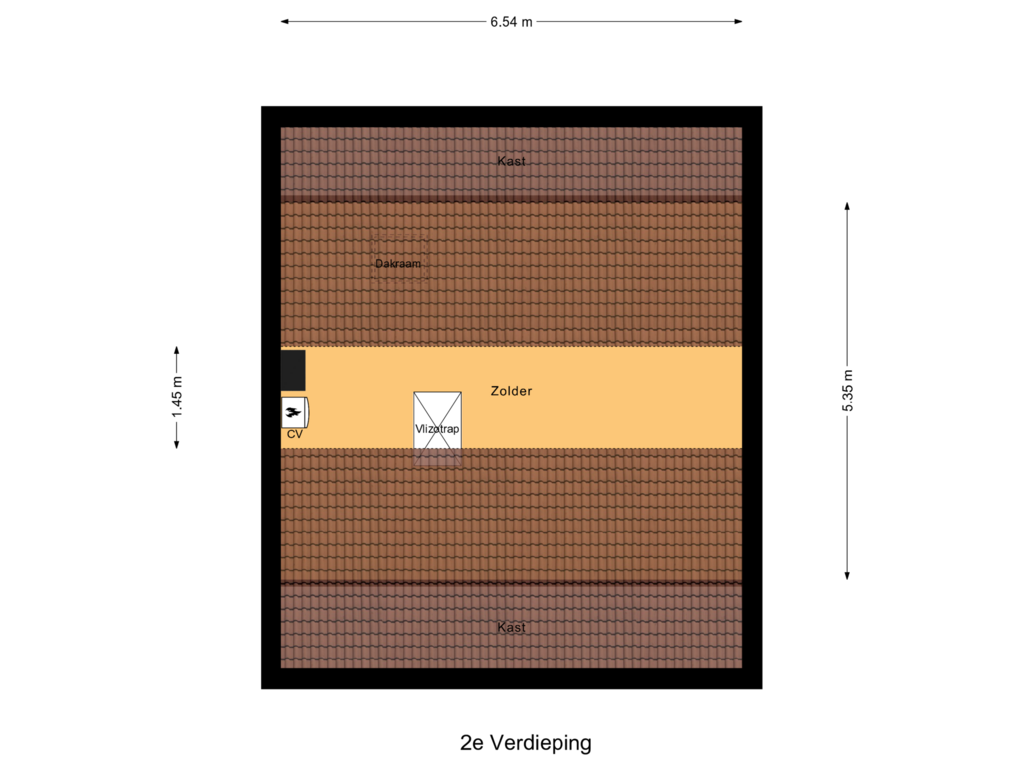 Bekijk plattegrond van 2e Verdieping van Koninkrijkstraat 6