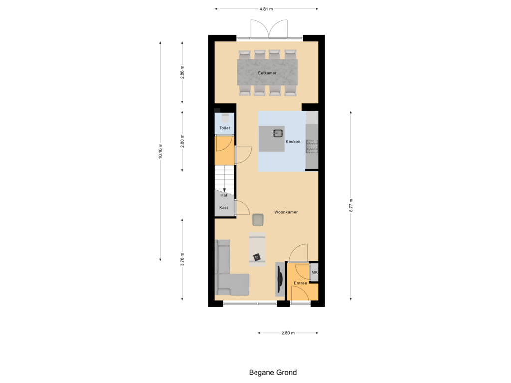 Bekijk plattegrond van Begane Grond van Boonkamp 17