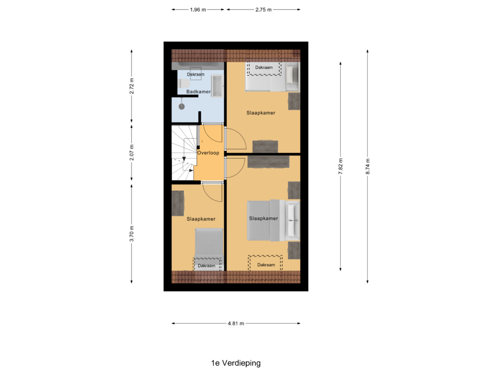 Bekijk plattegrond van 1e Verdieping van Boonkamp 17