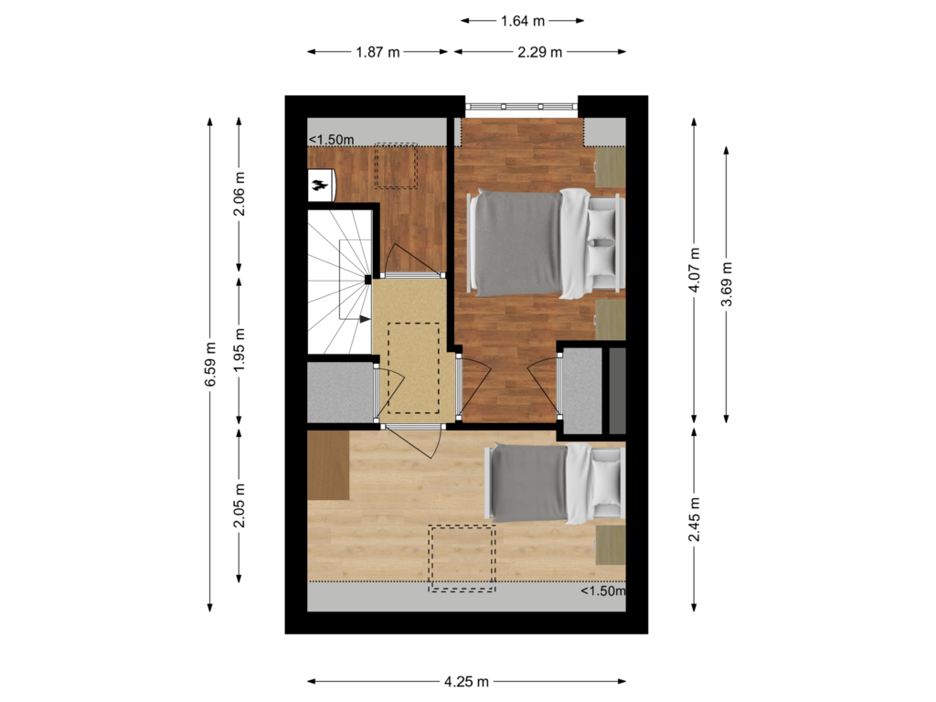 View floorplan of Tweede verdieping of Molenstraat 23