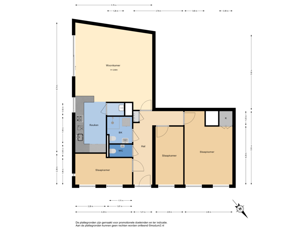 View floorplan of Begane grond of Javalaan 441