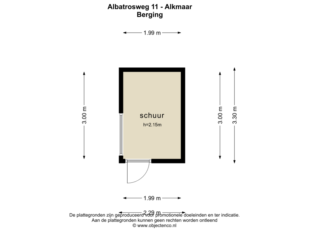 Bekijk plattegrond van BERGING van Albatrosweg 11