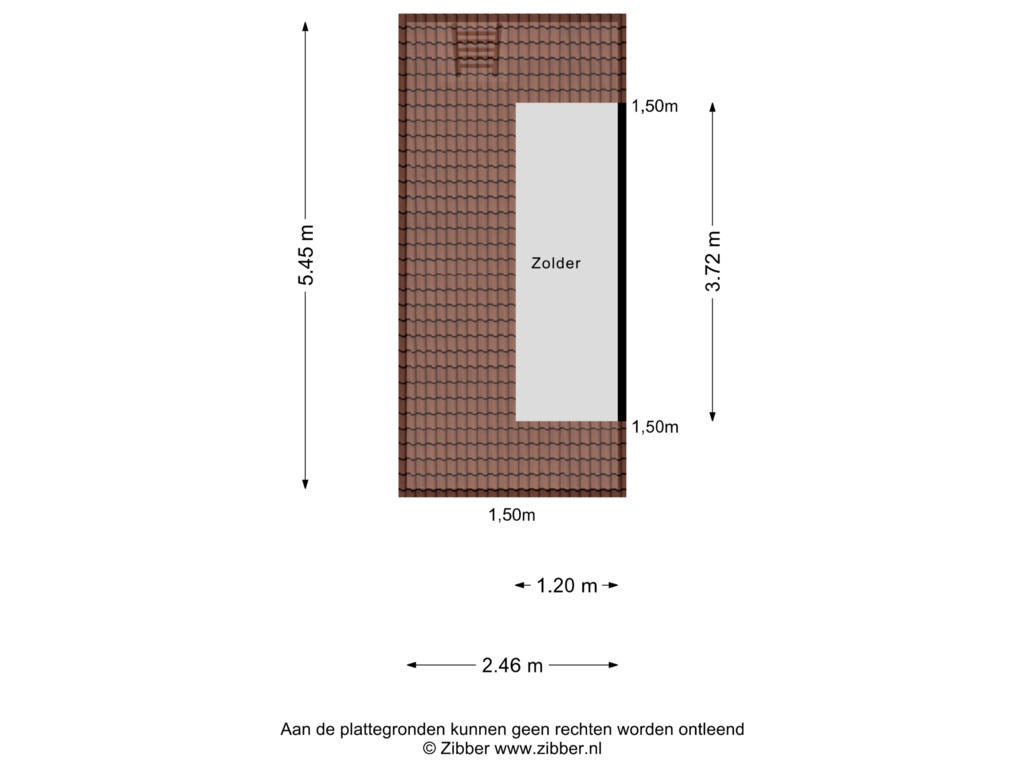 View floorplan of Zolder of Van Houtenkade 13